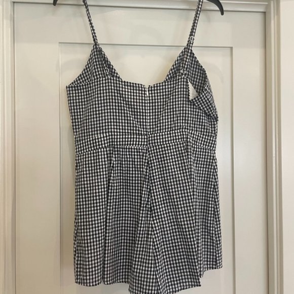 Black Gingham Mini Romper - Picture 7 of 7